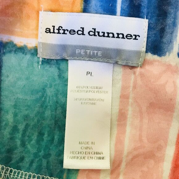 Alfred Dunner Women's PL Multicolor Knit Short Sleeve Poly Blend Pullover Top - Picture 6 of 7